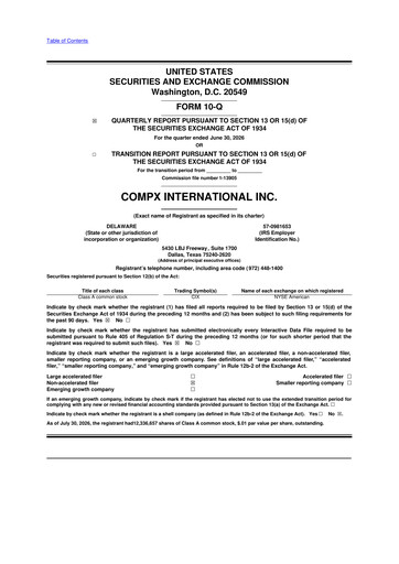 Thumbnail CompX International 10-Q Quarterly Report FY2026 