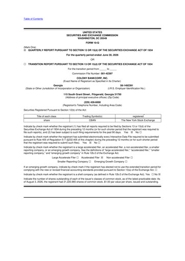 Vorschaubild Colony Bankcorp 10-Q Quartalsbericht 2026 