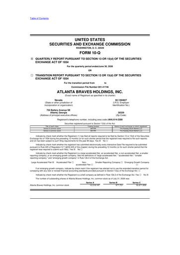 Thumbnail Atlanta Braves Holdings, Inc. 10-Q Quarterly Report FY2026 