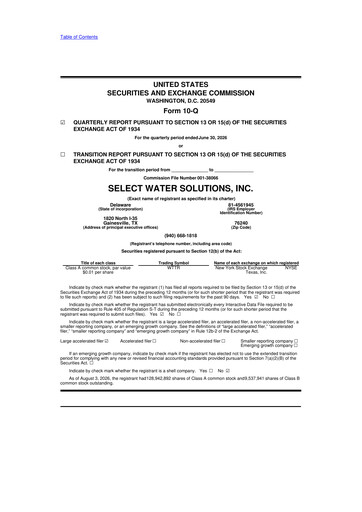 Thumbnail Select Water Solutions 10-Q Quarterly Report FY2026 