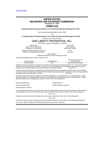 Vorschaubild One Liberty Properties 10-Q Quartalsbericht 2026 