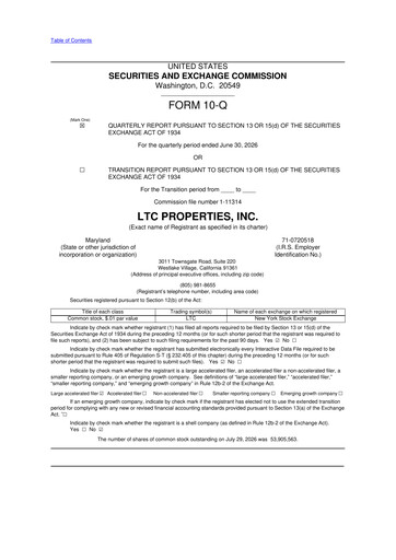 Thumbnail LTC Properties 10-Q Quarterly Report FY2026 