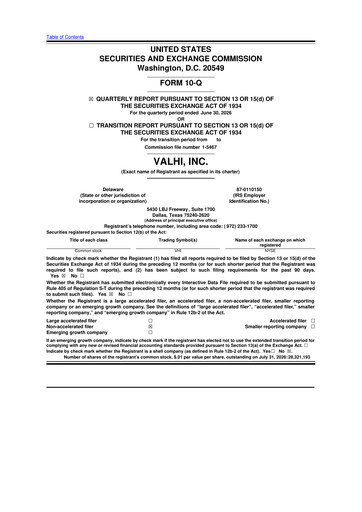 Thumbnail Valhi 10-Q Quarterly Report FY2026 