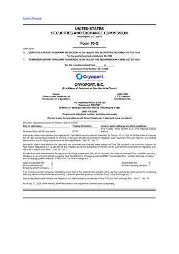 Thumbnail CryoPort 10-Q Quarterly Report FY2026 