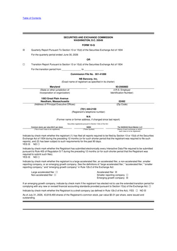 Thumbnail NB Bancorp 10-Q Quarterly Report FY2026 