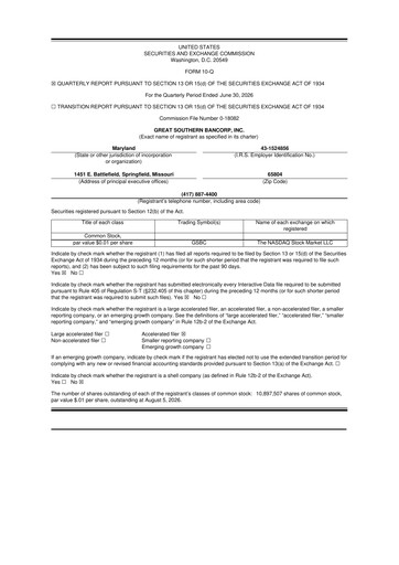 Thumbnail Great Southern Bancorp 10-Q Quarterly Report FY2026 