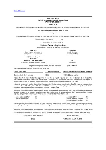 Thumbnail Hudson Technologies 10-Q Quarterly Report FY2026 