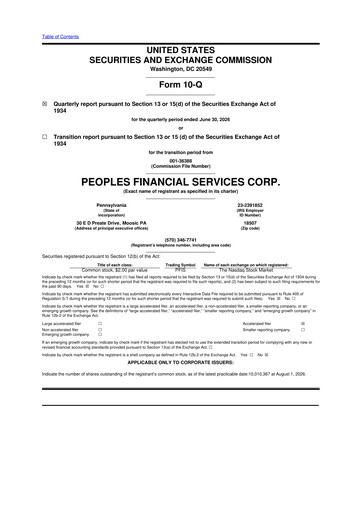 Vorschaubild Peoples Financial Services 10-Q Quartalsbericht 2026 