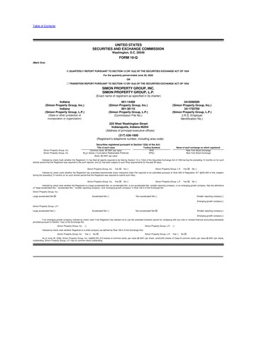 Vorschaubild Simon Property Group 10-Q Quartalsbericht  