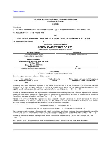 Thumbnail Consolidated Water 10-Q Quarterly Report FY2026 