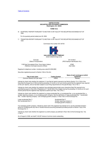 Thumbnail Hallador Energy Company
 10-Q Quarterly Report FY2026 