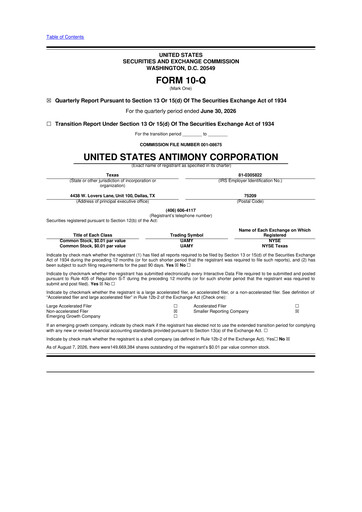 Vorschaubild United States Antimony Corporation 10-Q Quartalsbericht 2026 