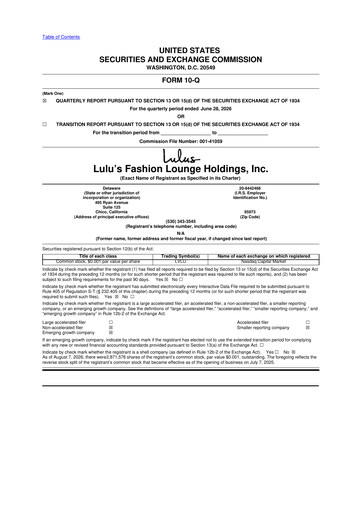 Thumbnail Lulu's Fashion Lounge 10-Q Quarterly Report FY2026 