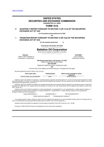Miniature Battalion Oil 10-Q Rapport trimestriel 2026 