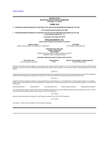 Miniature Epsilon Energy 10-Q Rapport trimestriel 2026 