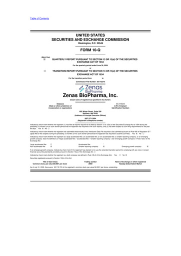 Miniature Zenas BioPharma 10-Q Rapport trimestriel 2026 