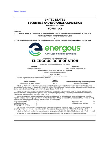 Thumbnail Energous 10-Q Quarterly Report FY2026 