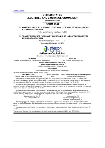 Thumbnail Jefferson Capital 10-Q Quarterly Report FY2026 