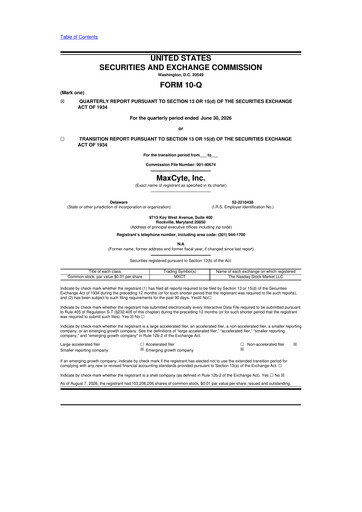 Miniature MaxCyte 10-Q Rapport trimestriel 2026 