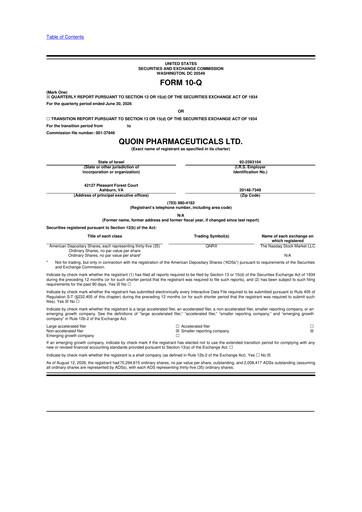 Miniature Quoin Pharmaceuticals 10-Q Rapport trimestriel 2026 