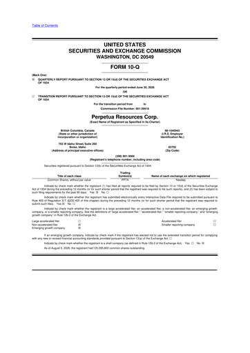 Thumbnail Perpetua Resources 10-Q Quarterly Report FY2026 