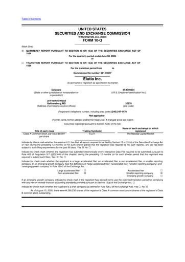 Thumbnail Elutia 10-Q Quarterly Report FY2026 