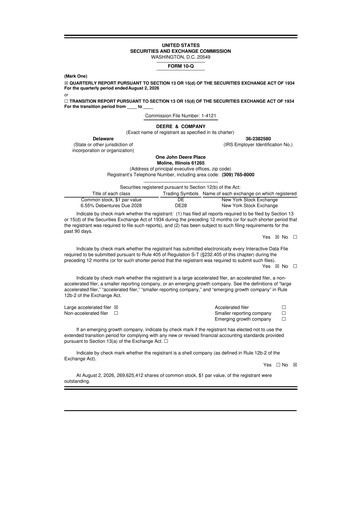 Thumbnail Deere & Company (John Deere) 10-Q Quarterly Report FY2026 