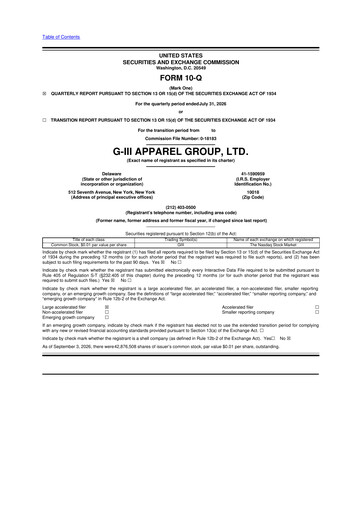 Thumbnail G-III Apparel Group 10-Q Quarterly Report FY2026 
