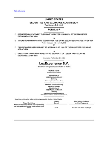 Thumbnail LuxExperience 20-F Annual Report 2026