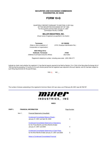 Vorschaubild Miller Industries 10-Q Quartalsbericht  