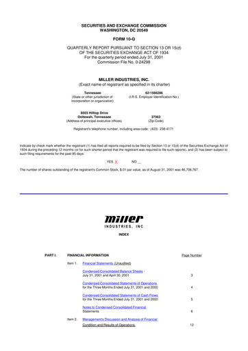 Vorschaubild Miller Industries 10-Q Quartalsbericht  
