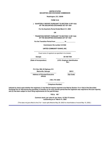 Miniature United Community Bank 10-Q Rapport trimestriel  