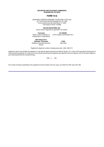 Thumbnail Miller Industries 10-Q Quarterly Report FY 