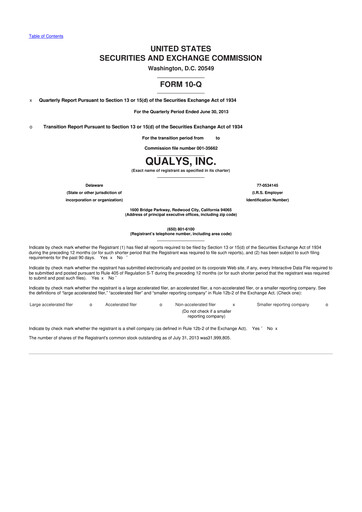 Thumbnail Qualys 10-Q Quarterly Report FY2013 