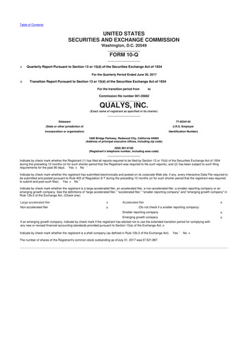 Thumbnail Qualys 10-Q Quarterly Report FY2017 