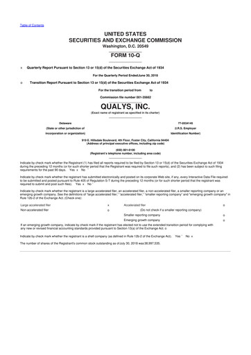 Thumbnail Qualys 10-Q Quarterly Report FY2018 