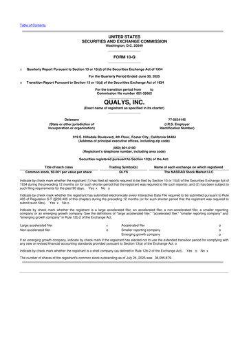 Thumbnail Qualys 10-Q Quarterly Report FY2025 