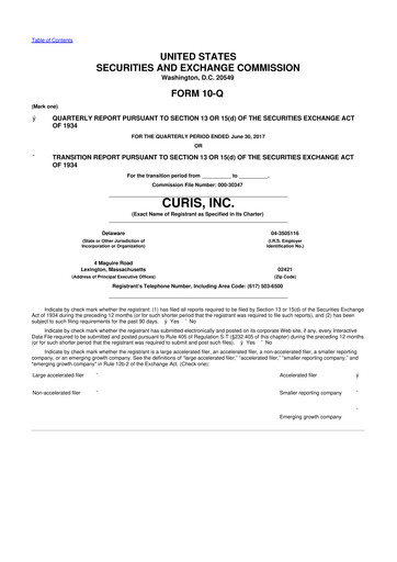 Thumbnail Curis 10-Q Quarterly Report FY2017 
