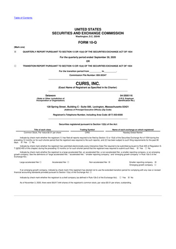 Thumbnail Curis 10-Q Quarterly Report FY2020 