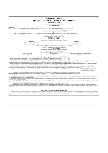 Thumbnail Curis 10-K Annual Report 2022