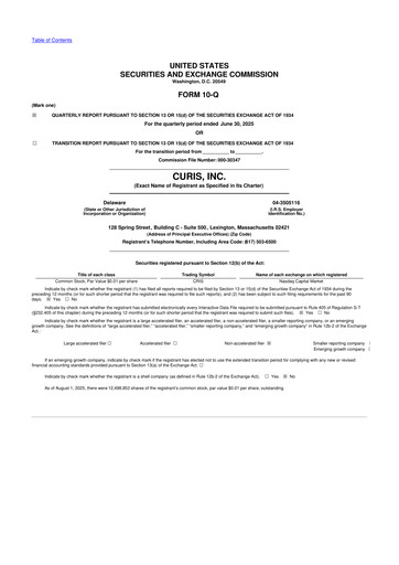 Thumbnail Curis 10-Q Quarterly Report FY2025 