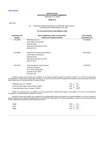 Thumbnail TXNM Energy 10-Q Quarterly Report FY2012 