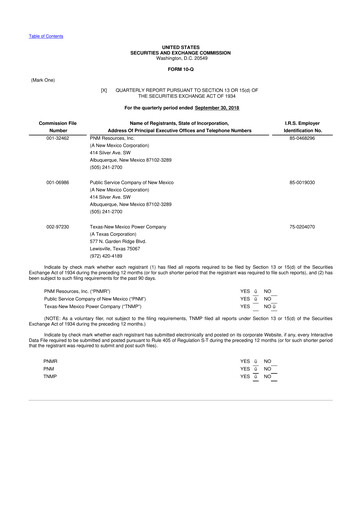 Thumbnail TXNM Energy 10-Q Quarterly Report FY2018 