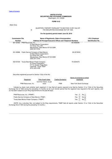 Thumbnail TXNM Energy 10-Q Quarterly Report FY2019 