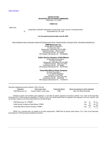 Thumbnail TXNM Energy 10-Q Quarterly Report FY2020 