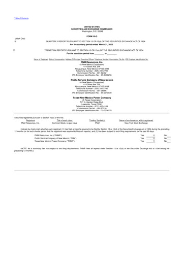 Thumbnail TXNM Energy 10-Q Quarterly Report FY2023 