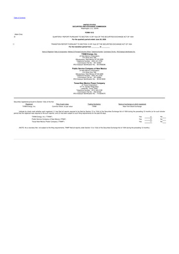 Thumbnail TXNM Energy 10-Q Quarterly Report FY2026 