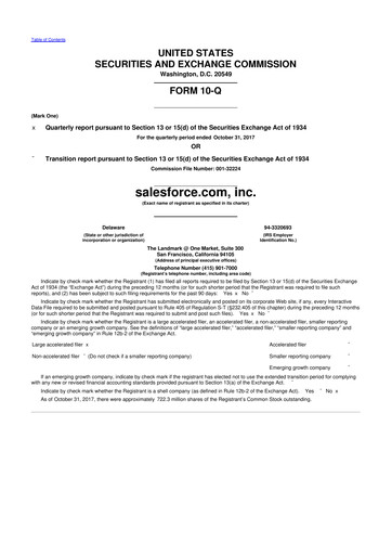 Vorschaubild Salesforce 10-Q Quartalsbericht 2018 