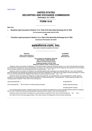 Vorschaubild Salesforce 10-Q Quartalsbericht 2019 