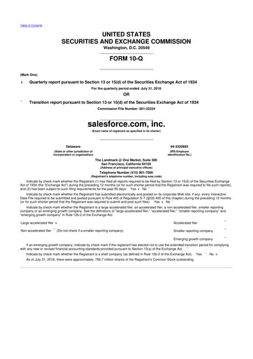 Vorschaubild Salesforce 10-Q Quartalsbericht 2019 